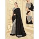 Black And Grey Embroidered Two Tone Silk Designer Saree