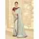 Silver Embroidered Two Tone Silk Designer Saree