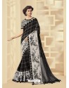 Black Embroidered Two Tone Silk Designer Saree