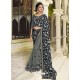 Black And Grey Two Tone Chiffon Embroidered Designer Saree