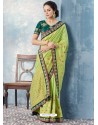 Latest Green Silk Embroidered Designer Saree