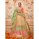 Green And Orange Silk Embroidered Designer Lehenga Choli