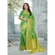 Parrot Green Uppada Silk Jaquard Work Designer Saree