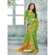 Pretty Parrot Green Uppada Silk Jaquard Work Designer Saree