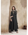 Black Maslin Embroidered Designer Palazzo Suit