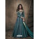 Teal Soft Tapeta Silk Heavy Embroidered Readymade Gown Suit
