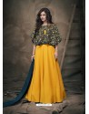 Yellow Soft Tapeta Silk Heavy Embroidered Readymade Gown Suit