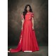 Red Soft Tapeta Silk Heavy Embroidered Readymade Gown Suit