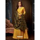 Yellow Art Silk Hand Worked Designer Gown Style Suit