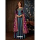 Teal Art Silk Hand Worked Designer Gown Style Suit