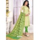 Cream Cotton Embroidered Straight Suit With Banarasi Dupatta