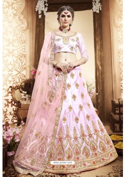 Pink Silk Zari Embroidered Designer Lehenga Choli