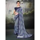 Grey Georgette Thread Worked Designer Saree