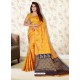 Yellow Banarasi Silk Jaquard Work Designer Saree