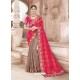 Multi Colour Heavy Embroidered Silk Wedding Saree