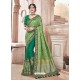 Green Heavy Embroidered Silk Wedding Saree
