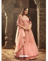 Pink Net Heavy Embroidered Designer Anarkali Suit