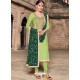 Green Modal Silk Embroidered Churidar Suit