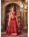 Red Banarasi Silk Heavy Embroidered Designer Lehenga Choli