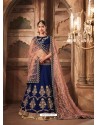 Navy Blue Banarasi Silk Heavy Embroidered Designer Lehenga Choli