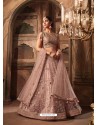 Dusty Pink Net Heavy Embroidered Designer Lehenga Choli