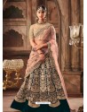 Dark Green Net Heavy Embroidered Designer Lehenga Choli