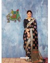 Black Banarasi Silk Jaquard Work Designer Saree