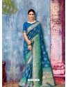 Blue Banarasi Silk Jaquard Work Designer Saree