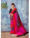 Black And Red Banarasi Silk Jaquard Work Designer Saree