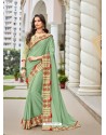 Green Two Tone Art Silk Heavy Embroidered Designer Saree