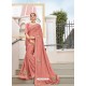 Peach Two Tone Art Silk Heavy Embroidered Designer Saree