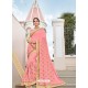 Pink Two Tone Art Silk Heavy Embroidered Designer Saree