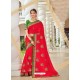 Red Two Tone Art Silk Heavy Embroidered Designer Saree