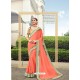 Orange Two Tone Art Silk Heavy Embroidered Designer Saree