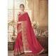 Red Silk Heavy Embroidered Designer Saree