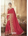 Red Silk Heavy Embroidered Designer Saree