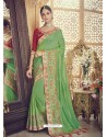 Green Silk Heavy Embroidered Designer Saree