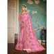 Light Pink Embroidered Two Tone Art Silk Saree