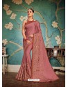 Old Rose Embroidered Two Tone Art Silk Saree