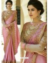 Pink Chilli Georgette Embroidered Designer Wedding Saree