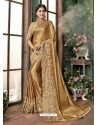 Golden Malai Embroidered Designer Wedding Saree