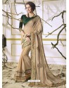 Light Beige Chilli Georgette Embroidered Party Wear Saree