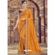 Mustard Vichitra Embroidered Party Wear Saree