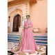 Pink Heavy Sana Silk Embroidered Floor Length Suit