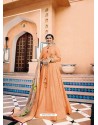 Orange Heavy Sana Silk Embroidered Floor Length Suit