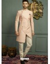 Baby Pink Imported Jaquard Nawabi Style Designer Sherwani