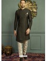 Carbon Imported Jaquard Nawabi Style Designer Sherwani