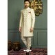 Latest Off White Imported Jaquard Nawabi Style Designer Sherwani