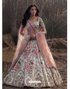 Off White Silk Heavy Embroidered Wedding Lehenga Choli