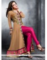 Embellished Brown Georgette Designer Anarkali Suit